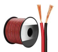 12/14/16/18/20 AWG Electrical Wire, 2-Core Red Black Parallel Cable, 0.5~2.5mm² 32-160ft Flexible Low Valtage PVC Insulation Hookup Wire For LED, CCTV(65ft,12AWG)