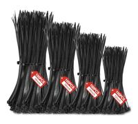 12''+14''+16''+18'' Zip Ties Assorted Sizes, 400 Pack 50 LBS Black Cable Ties - Heavy Duty Nylon Wire Ties, Self-Locking, UV Resistant for Indoor/Outdoor Use (8 10 12 14‘’ 400PCS)