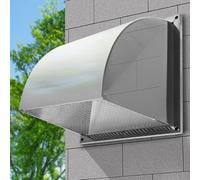 12" 14" 16" Square Ventilation Cover Stainless Steel Dryer Vent Cap Wall Duct Outlet Hood with Screen Mesh for Kitchen Bathroom(12in/380mm)