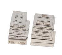 12/14/20pcs BGA Memory Stencil Set with Direct Heating Bracket, Stainless Steel for DDR1-7, DDR4/5 BGA78/96/102, NAND 132/152 - Compatible with BGA Reballing Tools