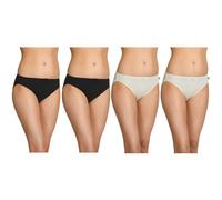 (12-14) 4pcs Bonds Heroes Hi-Cut Brief Womens Underwear Undies Panties WQKJW Black Cream