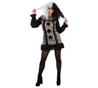 (12-14 UK, Black) Smiffys Womens/Ladies Vintage Clown Costume Set