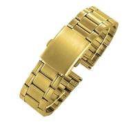 12 14mm 16mm 18mm 20mm 22mm 24mm Stainless Steel Links Watch Bands Strap Wristwatch Clasp Bracelet Replacement Light Weight Band(Gold,12mm)