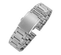 12 14mm 16mm 18mm 20mm 22mm 24mm Stainless Steel Links Watch Bands Strap Wristwatch Clasp Bracelet Replacement Light Weight Band(Silver,16mm)