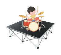 12'' 15 20 39 48 Inch Large Folding Stage Platform Modular Unit, Aluminum Compact Retractable Stages Stand with Plywood Panle for Concerts/Drums(H - 16 in/40 cm,48x48in/122x122cm)