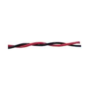 12/15/40/50/60/80/100m PTFE Copper Wire 24AWG Square 0.2mm Resistant Twisted Pair 2pins Electronic Signal Cable(Red Black,40M)