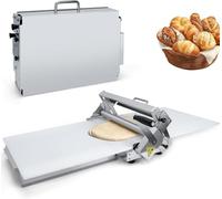 12"/15.5" Folding Dough Sheeter with Sheeter Board Manual Dough Roller Machine, Stainless Steel, Sheeter Thickness Adjustable for Bakery, Pizza, and Croissants,Homeuse