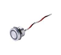12/16/19/22/25/30mm IP68 Momentary Ring Led Illuminated Metal Piezo Touch Switch 3V5V12V24V110V220V CZAOINCU(19mm piezo switch,24V)