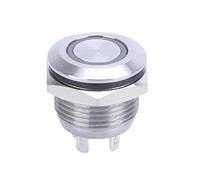 12/16//19/22/25/30mm Momentary Reset Short Metal Push Button Switch DIY Ultrathin Lamp Waterproof With LED Light IDGTTLDF(WHITE_16MM_6V)