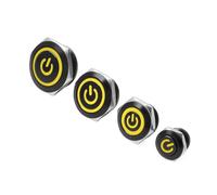 12/16/19/22mm metal button switch waterproof flat head with power LED light instantaneous 1NO 6V 24V(Yellow,12MM_MOMENTARY_3-6V)