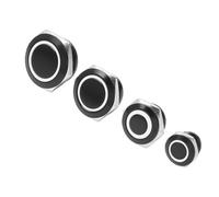 12/16/19/22mm metal button switch waterproof flat head with power LED light instantaneous 1NO 6V 24V(Whi Ring,22MM_MOMENTARY_12-24V)