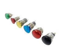 12/16/19/22mm Metal Push Button Switch Mushroom Head Key Latching/Reset Press Screw Pin Foot 1Pcs(12mm Green Reset)