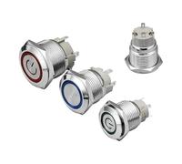 12/16/19/22mm Metal Push Button Switch Power 5v 12v 24v 220v(Blue Ring,220v,16mm)