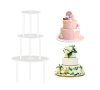 12/16/20cm Multi-layer Cake Stand Cake Tier Support,Cake Dowel Rods Set,3 Pcs Reusable Cake Boards and 9 PCS Cake Stacking Dowels for Tiered Cake Construction Supporting DIY Baking Decoration Tools