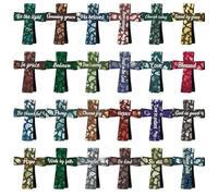 12/16/24 Pcs Magnetic Cross Bookmarks, Personalized Magnetic Christian Bookmarks, Cute Magnet Cross Bookmark with Inspiration Sayings for Bible Study Readers Teachers Students (D-24Pcs)