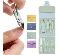 12/16 Pieces Manicure Pedicure Set with Case, Portable Stainless Steel Nail Clipper Set, Nail Kit, Complete Nail Care Tools for Home & Travel (b, 12 Pcs Set)