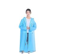 12-16 Years Teens Rain Poncho Raincoat Plain Color Buttoned Thick Hooded Raincoats for Boys and Girls Waterproof Rain Suit Kids Rainwear with Backpack Cover for School Hiking (Sky Blue, 12-14 Years)