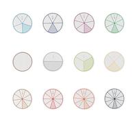 12/16Pcs Classroom Fraction Circles Props Educational Fractions Circles Easy to Assemble for Math Mathematics Practice Math Teaching Tool