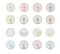 12/16Pcs Classroom Fraction Circles Props Educational Fractions Circles Easy to Assemble for Math Mathematics Practice Math Teaching Tool