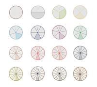 12/16Pcs Classroom Fraction Circles Props Educational Fractions Circles Easy to Assemble for Math Mathematics Practice Math Teaching Tool