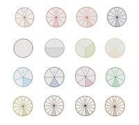 12/16Pieces Teaching Math Fraction Discs Educational Fractions Circles for Math Mathematics Teaching Demonstration Colorful Fraction Circles