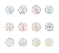 12/16Pieces Teaching Math Fraction Discs Educational Fractions Circles for Mathematics Demonstration Tool