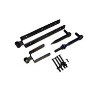 12”18”24” Standard Double Strap Heavy Duty Standard Field Gate Hinge Set Black/Galvanised with Fixings (18 Inch, Black)