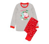 (12-18 Months, Red/Grey) Peppa Pig Boys George Pig Christmas Pyjama Set