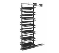 12-18 Tier Cabinet Pull Out Shoe Rack Adjustable Vertical Shoe Organizer for Closet and Wardrobe Cabinet Heavy Duty Slide Out Shoe Storage System Fits Depth 12Tier161-173cm,48cm