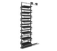 12-18 Tier Cabinet Pull Out Shoe Rack Adjustable Vertical Shoe Organizer for Closet and Wardrobe Cabinet Heavy Duty Slide Out Shoe Storage System Fits Depth 14Tier185-197cm,68cm