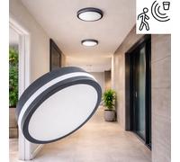 12-18W LED Outdoor Ceiling & Wall Light IP65 Motion Sensor Multi-Wattage CCT