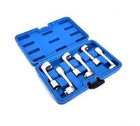 12-19 mm 1/2" Drive Fuel Injector Line Socket Wrench Set (6-Piece, 12-Point Bi-Hex, Chrome-Moly Steel) for Injector Hard Line Nuts on Di