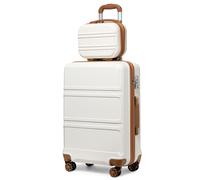 12+20 inch Cream Color ABS 4 Wheel Suitcase Set With Vanity Case