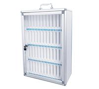 12/24 /36/48/60 Slots Cell Phone Locker Box Aluminum Alloy Lockable Military School Classrooms Put Mobile Phone Management Storage Cabinets On The Wall (Color : Silver, Size : 48)