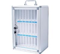 12/24 /36/48/60 Slots Cell Phone Locker Box Aluminum Alloy Lockable Military School Classrooms Put Mobile Phone Management Storage Cabinets On The Wall (Color : Silver, Size : 24)