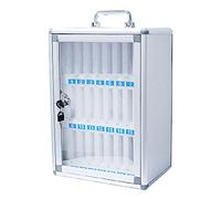 12/24 /36/48/60 Slots Cell Phone Locker Box Aluminum Alloy Lockable Military School Classrooms Put Mobile Phone Management Storage Cabinets On The Wall (Color : Silver, Size : 24)
