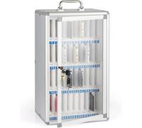 12/24 /36/48/60 Slots Cell Phone Locker Box Aluminum Alloy Lockable Military School Classrooms Put Mobile Phone Management Storage Cabinets On The Wall (Color : Silver, Size : 36)