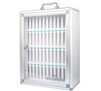 12/24/36/48/60 Transparent Lockable Mobile Phone Organiser Student Staff Mobile Phone Organiser Restaurant Organiser Aluminium Wall Mounted Mobile Phone Organiser (Color : White, Size : 48-bit)