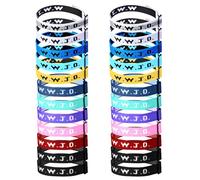 12/24/36/60PCS WWJD Bracelets, Adjustable Handmade Colorful What Wound Jesus Do Bracelets Bulk, Sewn Webbing Inspirational Christian Wristbands Religious Woven Bracelet Silicone for Women, Men, Kids