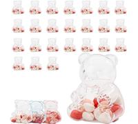 12/24/36 Pcs 6.5 Oz Large Clear Plastic Container Teddy Bear For Valentine's Day, Bear Shaped Candy Boxes, Creative Bears Shaped for Valentine's Day, Gifts & Party Decor