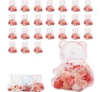 12/24/36 Pcs 6.5 Oz Large Clear Plastic Container Teddy Bear For Valentine's Day, Bear Shaped Candy Boxes, Creative Bears Shaped for Valentine's Day, Gifts & Party Decor