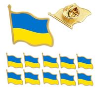 12/24/48Pcs Ukraine Flag Pin New -Enamel Ukrainian National Lapel Pins Bulk Decoration for Clothes Bags Gifts Souvenir, Black, 2.2x1.5cm