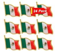 12/24/50/100 Pack Metal Mexico Flag Lapel Pin Waving Mexican MX Flag Pins Souvenir Friendship Patriotic Pin Bulk souvenir Series