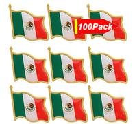 12/24/50/100 Pack Metal Mexico Flag Lapel Pin Waving Mexican MX Flag Pins Souvenir Friendship Patriotic Pin Bulk souvenir Series
