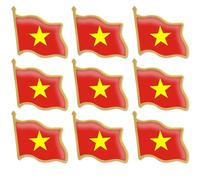 12/24/50/100Pcs Official Vietnam Flag Lapel Pins Bulk - Metal Vietnamese Lapel Brooch Badge Pin Souvenir for Men Women Clothes Bags Hats, Metal, no gemstone