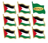 12/24/50/100Pcs Palestine Flag Lapel Pins Bulk - Metal Palestinian National Lapel Pin