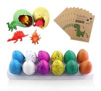 12/24 Pcs Dinosaur Egg Hatching Cards, 2026 New Dinosaur Party Gift & Birthday Party Supplies, Novelty Decorations with Grow in Water Dinosaurs for Kids Party Favors 12PCS