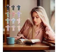 12/24 Pcs Magnetic Cross Bookmarks, Christian Bookmark Gifts for Bible Study, Women Bible Verse Book Marks, Readers, Teachers, Students Page Clips, Page Markers for School Reading (ColorA(12 Pcs))