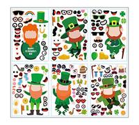 12/24 Sheets Patricks Scrapbook Stickers Adhesive Free Combination Decals for Student Teacher Lover Patricks Decals Window Stickers Window Glass Decor Free Combination Sticker