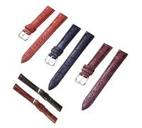 12-24mm, 20cm Long, Unisex Leather Strap With Silver Buckle and Pin Buckle, Interchangeable Wristband Accessory,Light Brown,16mm
